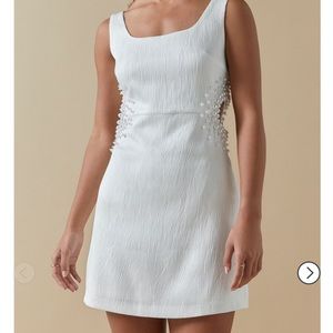 Michelle Pearl Side Cutout Sheath Mini Dress-Size M